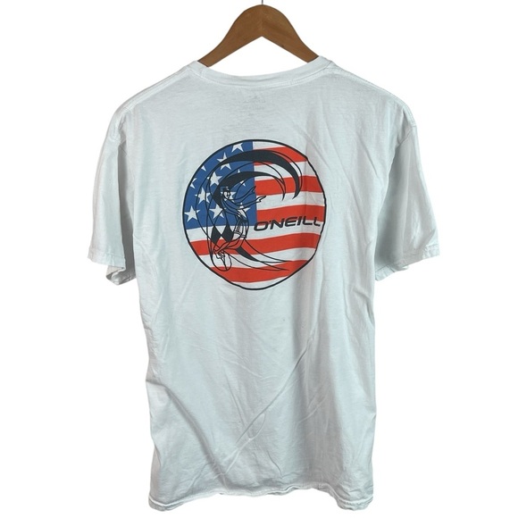 TS1039 Men’s O’Neill Surfing Brand Modern Fit USA Flag T Shirt L - Picture 3 of 5